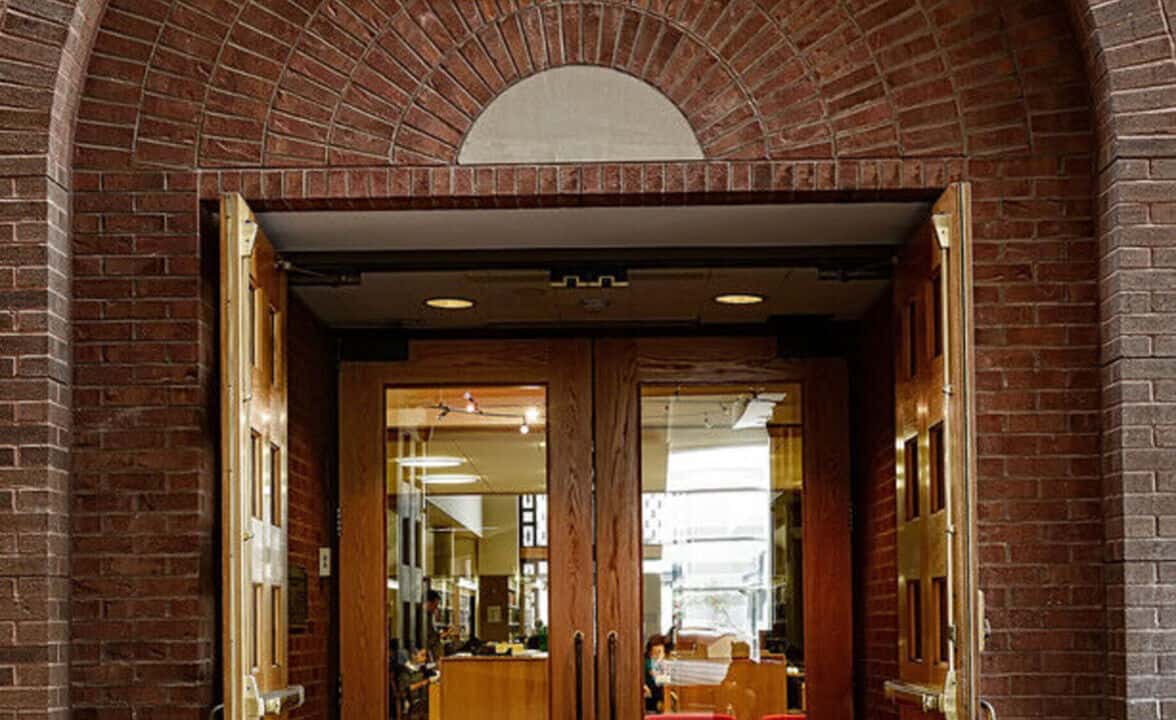 Library interior entrance