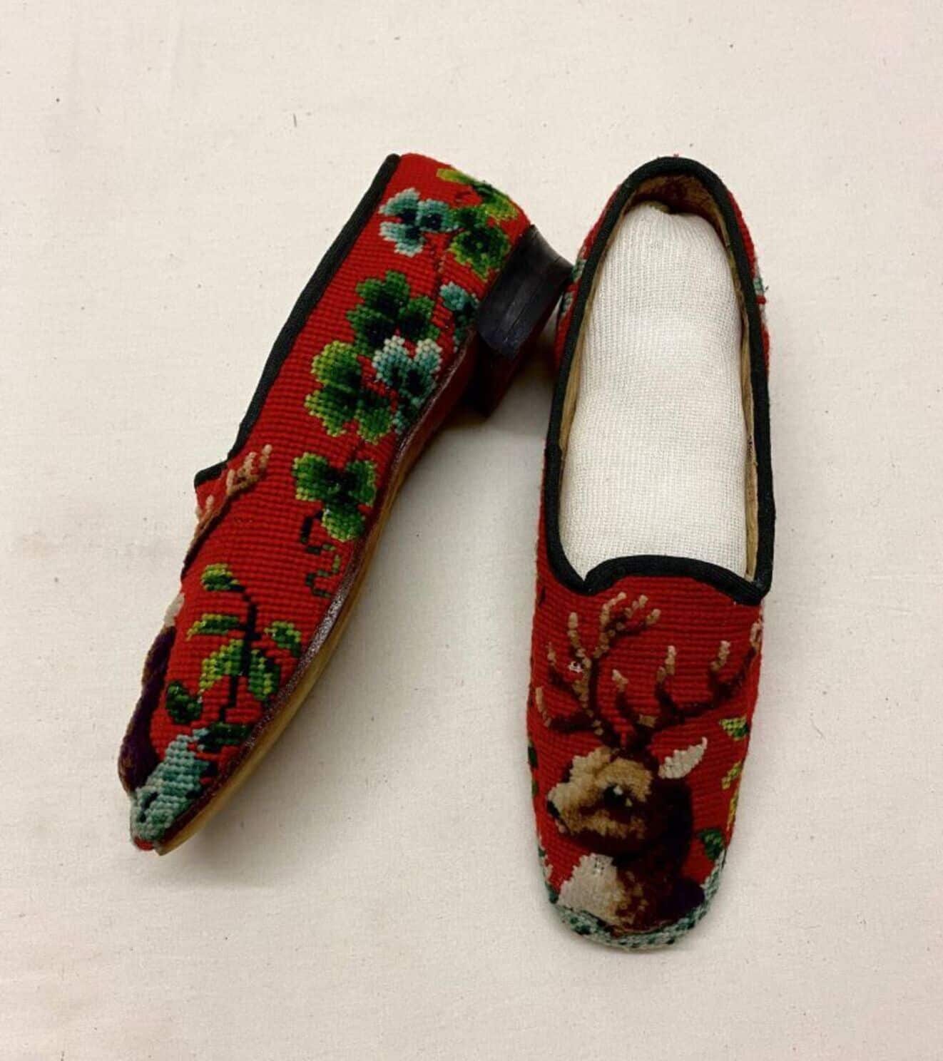 Needlepoint Slippers, mid-late 19th century